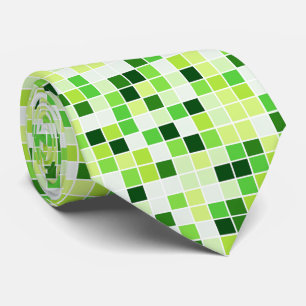 Corbata Baldosas de piscina, mosaicos verdes, patrón geomé