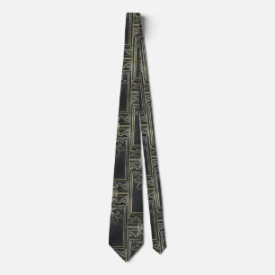 Corbata Baldosas Eldrich Tie (Negro y Oro)