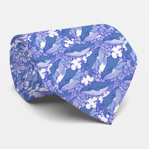 Corbata Ballena monocromática azul