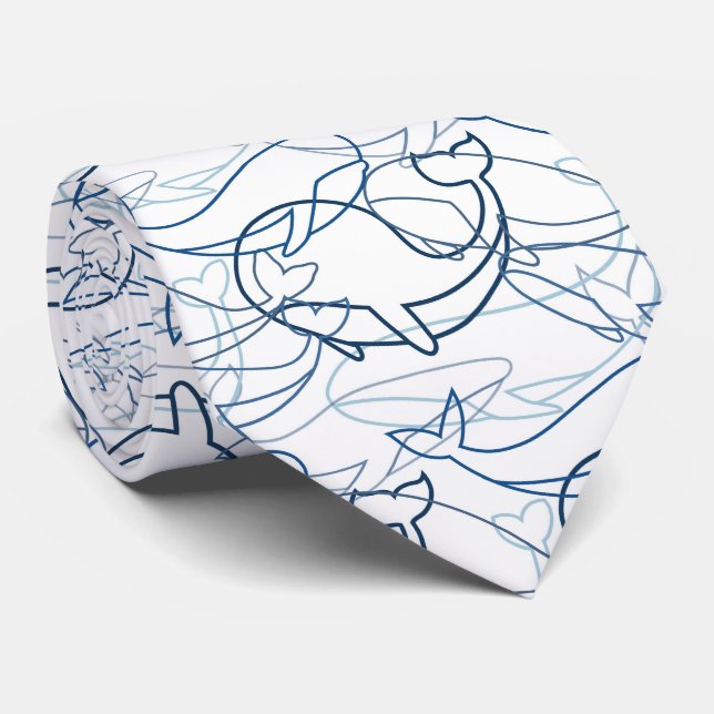 Corbata Ballenas de contorno (Enrollado)