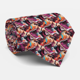 Corbata Ballerina Splash Retro Art Neck Tie