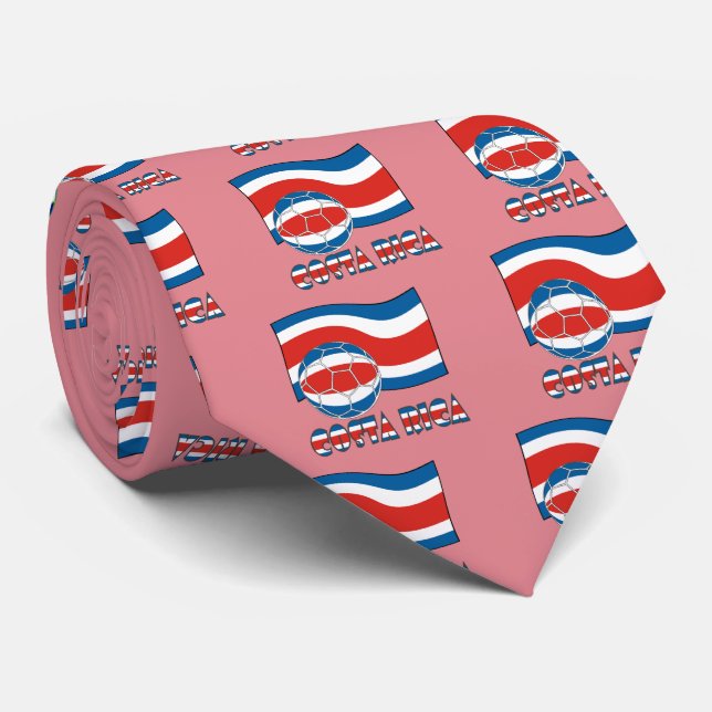 Corbata Balón de fútbol de Costa Rica y bandera civil (Enrollado)