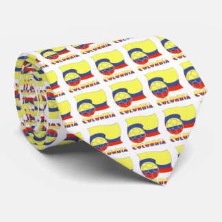 Corbata Balón de fútbol y bandera de Colombia