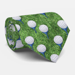 Corbata Balón de golf y patrón de tees con hierba
