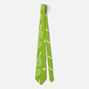 Corbata Balón de tenis y raqueta verde