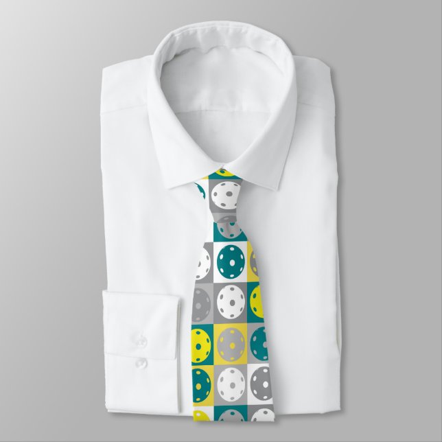 Corbata Baloncesto amarillo y verde (Atado)