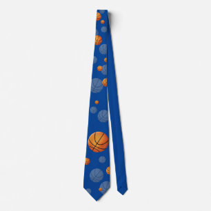 Corbata Baloncesto azul profundo disperso  Regalo deportiv