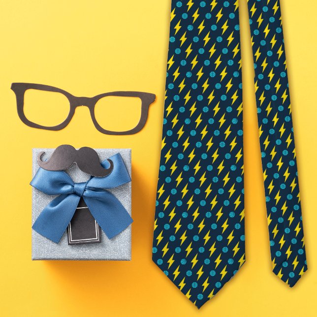 Corbata Baloncesto de la marina y patrón de perno relámpag (Subido por el creador)