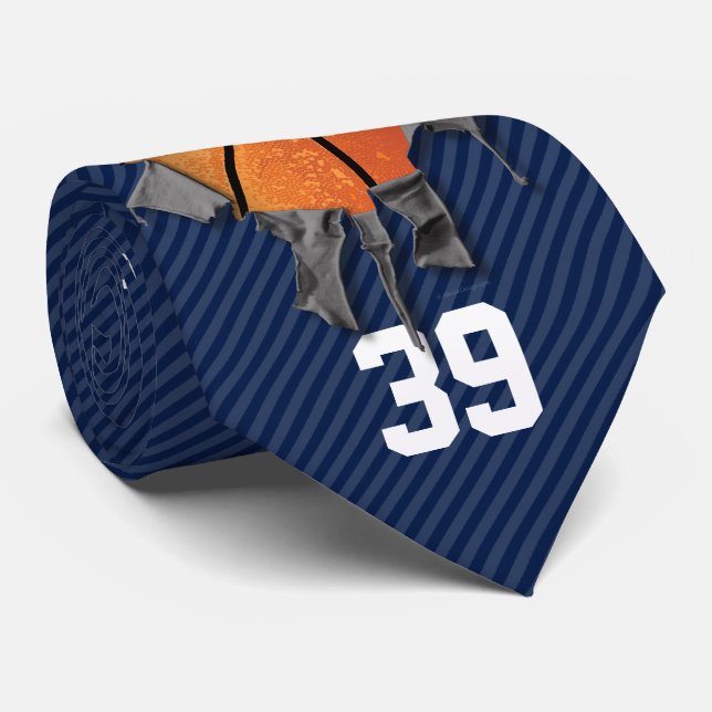 Corbata Baloncesto desgarrado (oscuro/personalizado) (Enrollado)