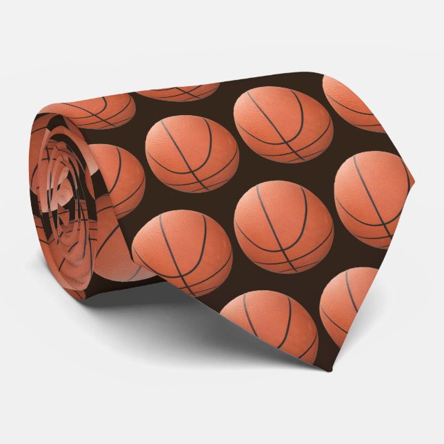 Corbata Baloncesto en blanco (Enrollado)