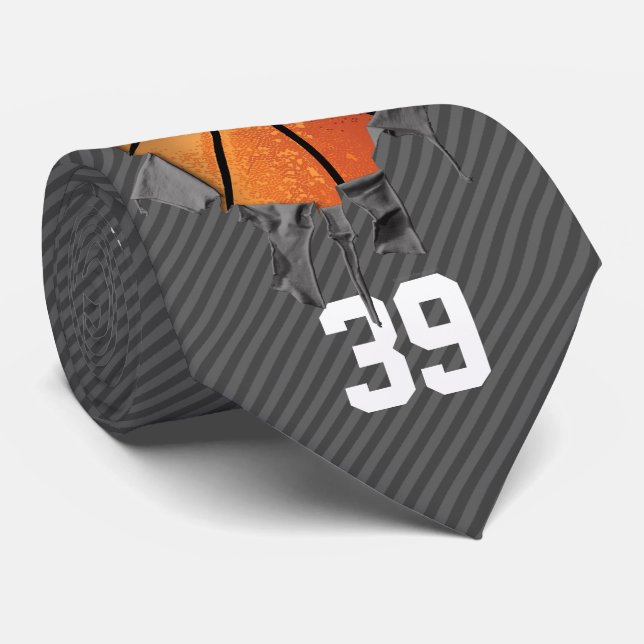 Corbata Baloncesto rasgado (oscuro/personalizado) (Enrollado)