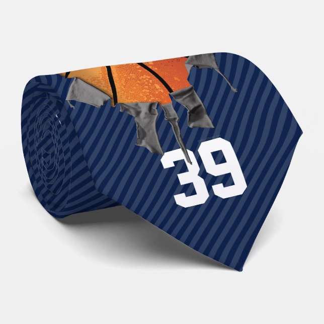 Corbata Baloncesto rasgado (oscuro/personalizado) (Enrollado)