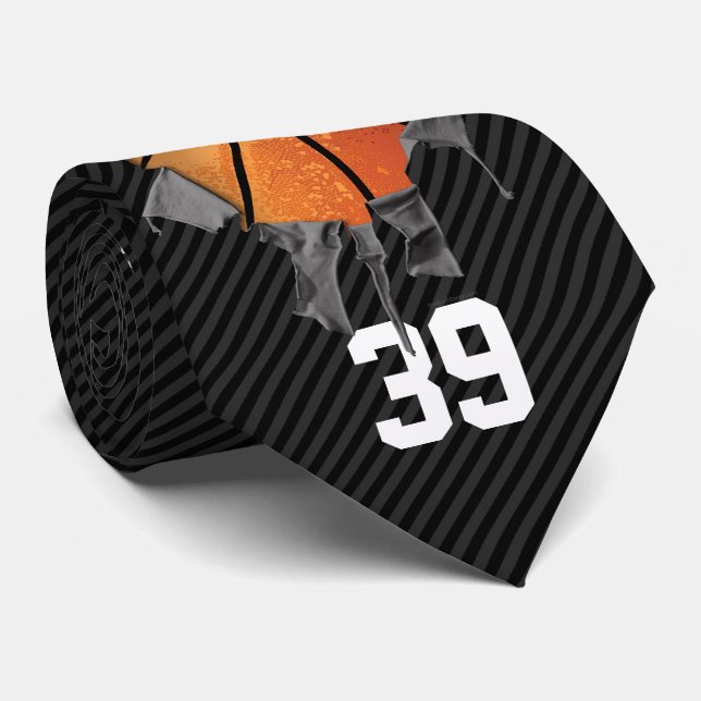 Corbata Baloncesto rasgado (oscuro/personalizado) (Enrollado)