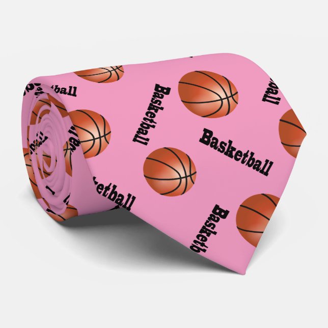 Corbata Baloncesto rosado deportivo del fondo el | (Enrollado)