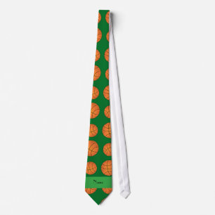 Corbata Baloncestos verdes conocidos personalizados