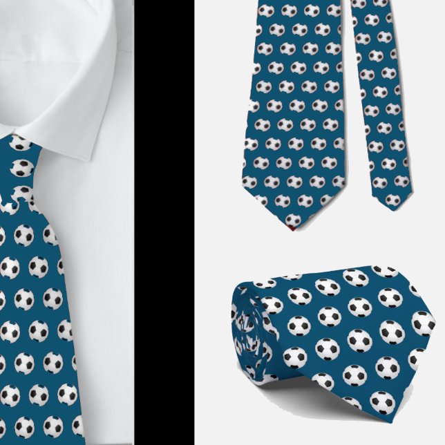 Corbata Balones de Fútbol Fútbol Negro y Blanco Azul (Subido por el creador)