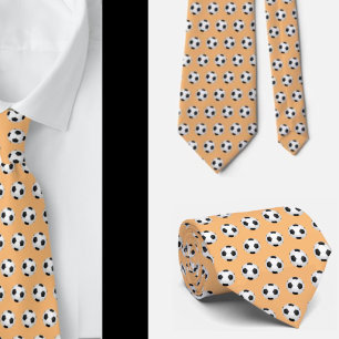 Corbata Balones de Fútbol Futbol Negro y Blanco Melocotón
