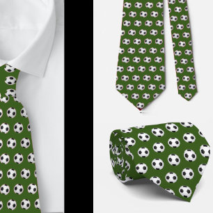 Corbata Balones de Fútbol Futbol Negro y Blanco Oliva