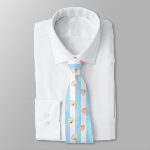 Corbata Banda azul y blanca - Corazones, Papas impresas, S