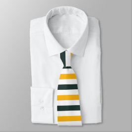 Corbata BANDA DE COLORES - oro, verde, y blanco