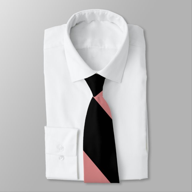 Corbata Banda de universidades negras y rosadas (Atado)