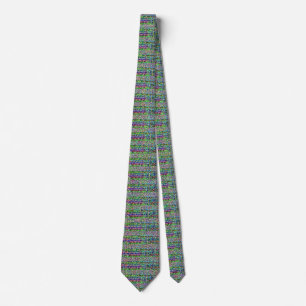 Corbata Banda Estipulada Horizontal Multicolor Abstracta D