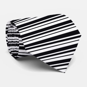 Corbata Banda Negra Y Blanca