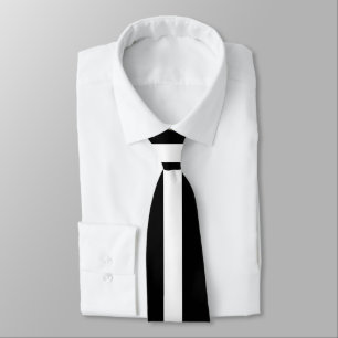 Corbata Banda Negra Y Blanca