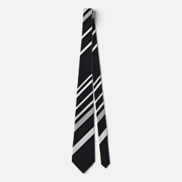 Corbata Banda plateada negrita Tira de cuello negro