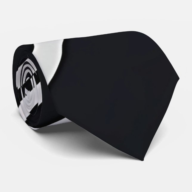 Corbata Banda plateada negrita Tira de cuello negro (Enrollado)