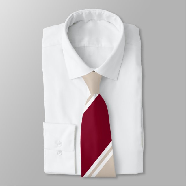 Corbata Banda regional borgoña y champán (Atado)