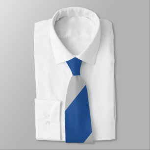 Corbata Banda regular amplia de fuerza azul y plata