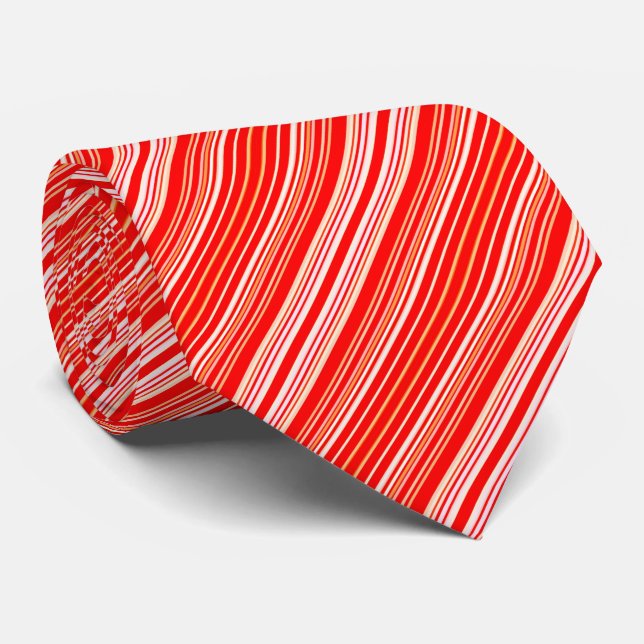 Corbata Banda roja y blanca (Enrollado)