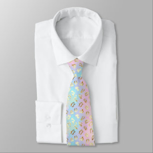 Corbata Bandana de Cuero de Leopardo de Colores Pastel