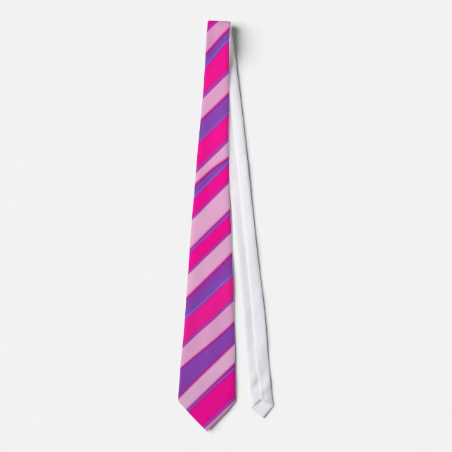Corbata Bandas abstractas de Royal Fuchsia (Anverso)