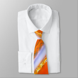 Corbata Bandas anchas en hielo al estilo de encaje naranja