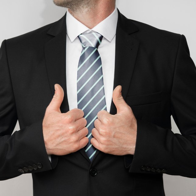 Corbata Bandas azul y de menta de la Marina (Subido por el creador)