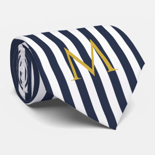 Corbata Bandas azules y blancas rayadas de la Marina Monog