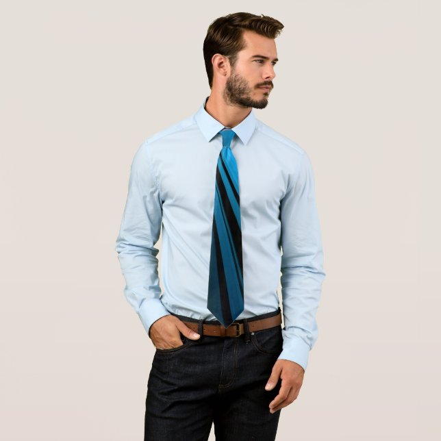 Corbata Bandas azules y negras (In situ)