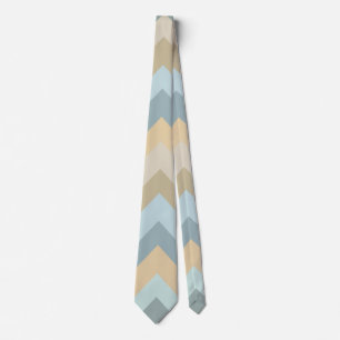 Corbata Bandas de Chevron Blue Cream