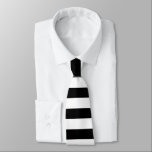 Corbata Bandas de color sólido rayadas en blanco y negro<br><div class="desc">Elegante y clásico corbata de corbata rayada de color blanco y negro boda. Corbata de cuello rayada negra y blanca para él. Corbata a rayas de los padrinos.</div>