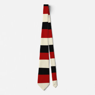 Corbata Bandas desiguales - Rojo y Crema