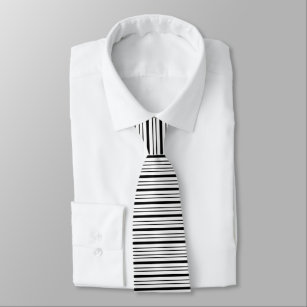 Corbata Bandas gruesas y finas en blanco y negro