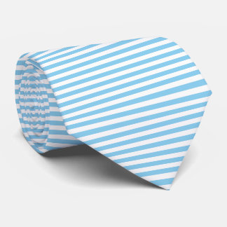 Corbata Bandas horizontales de tamaño medio azul y blanco 