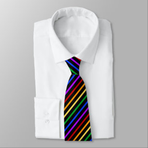 Corbata Bandas negras y arcoiris