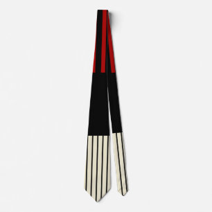 Corbata Bandas pop de color - Rojo y crema