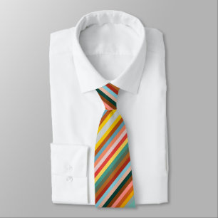 Corbata Bandas Retro Horizontal Coloridas
