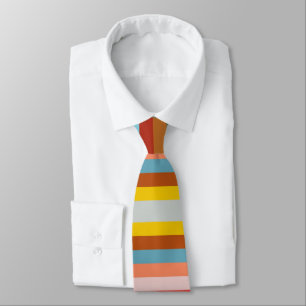 Corbata Bandas Retro Horizontal Coloridas
