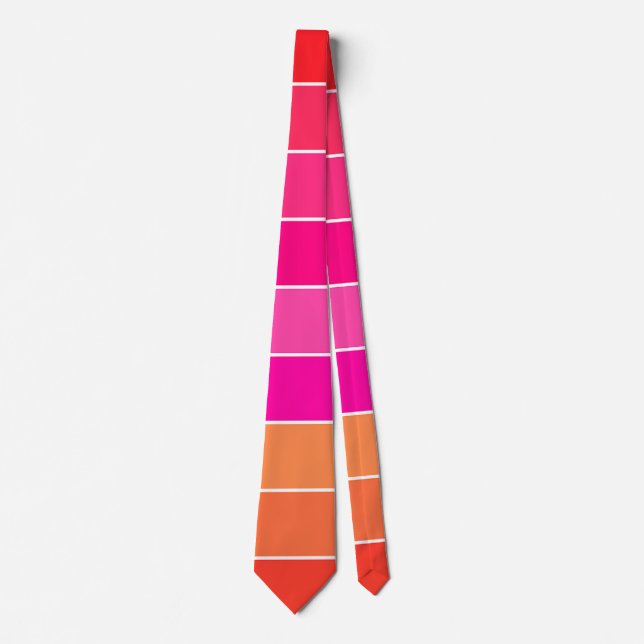 Corbata Bandas rojas, rosadas y Naranjas (Anverso)
