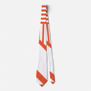 Corbata Bandas triangulares - Naranja y blanco